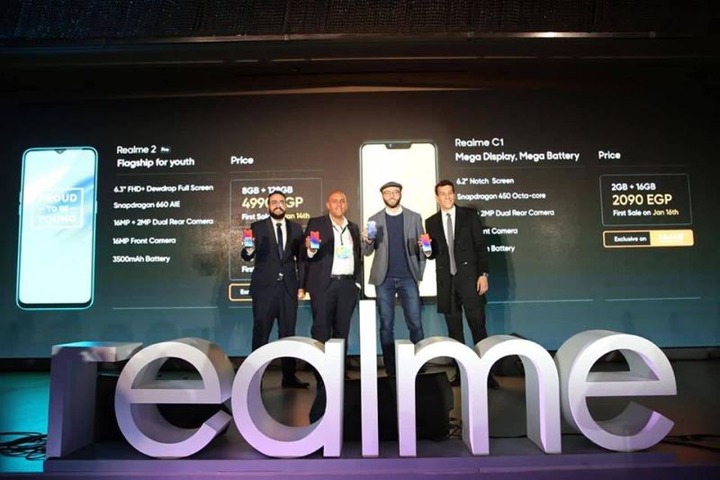 «Realme Egypt» تطرح هاتفي« Realme C1» و« Realme 2 Pro» في السوق المصري