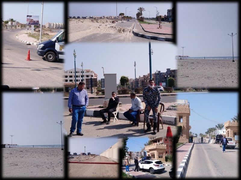 استمرار حملات مراقبة غلق الشواطئ ومنع التجمعات بمدينة دمياط الجديدة